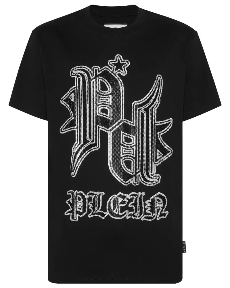 Philipp Plein T-Shirt mit Strassverzierung - Schwarz Schwarz