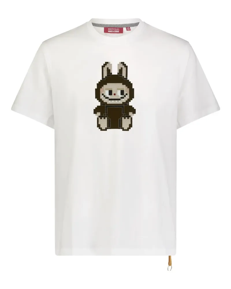Mostly Heard Rarely Seen T-Shirt mit 8-Bit-Applikation - Weiß Weiß