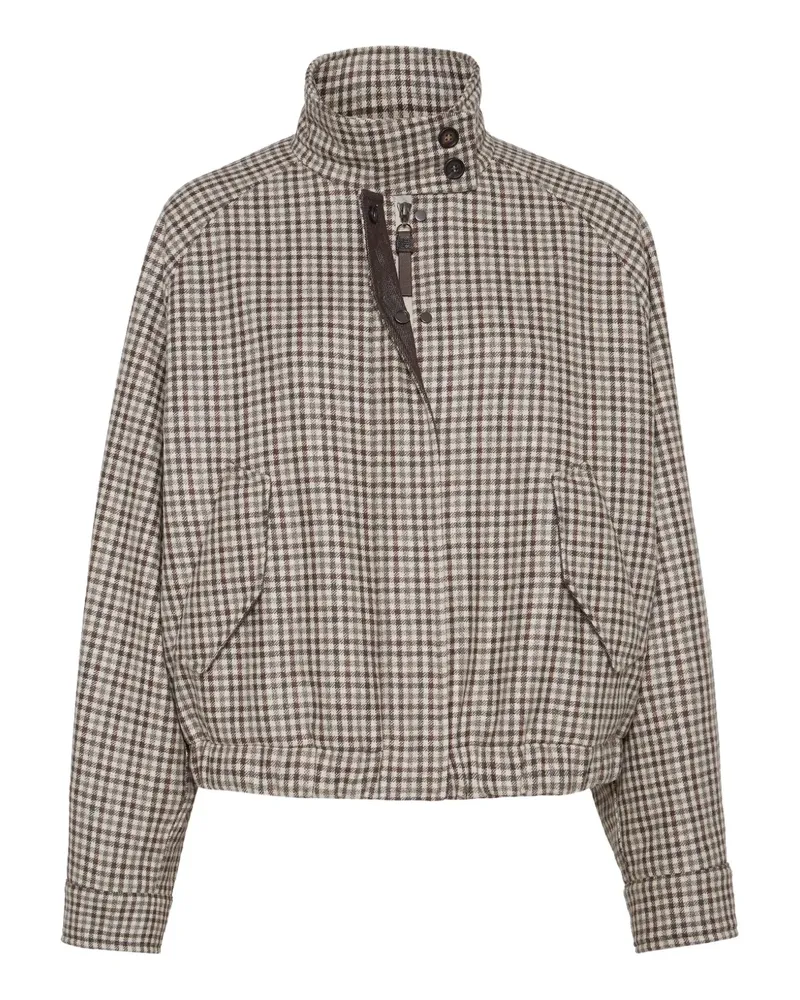 Brunello Cucinelli Karierte Jacke aus Flanell - Nude Nude