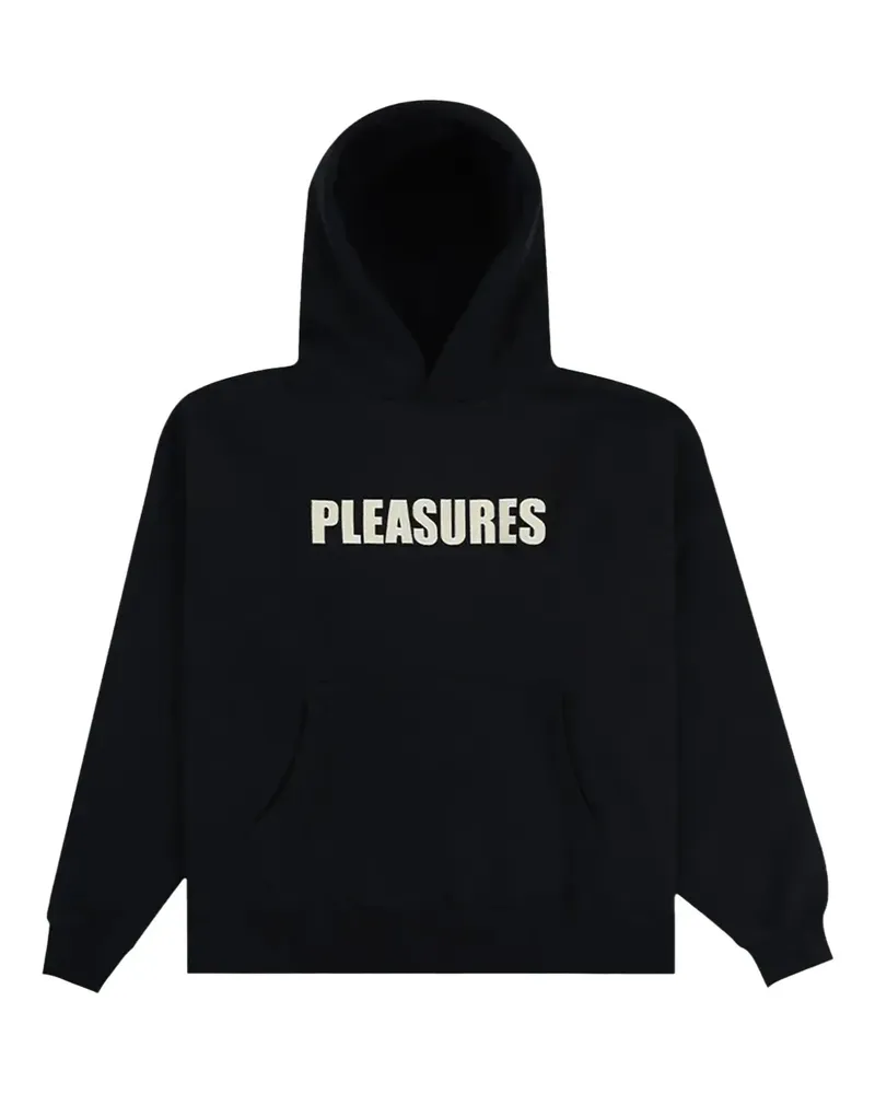 PLEASURES Hoodie mit Logo-Print - Schwarz Schwarz