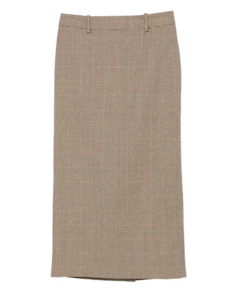 FRANKIE Shop Karierter Midirock - Nude Nude