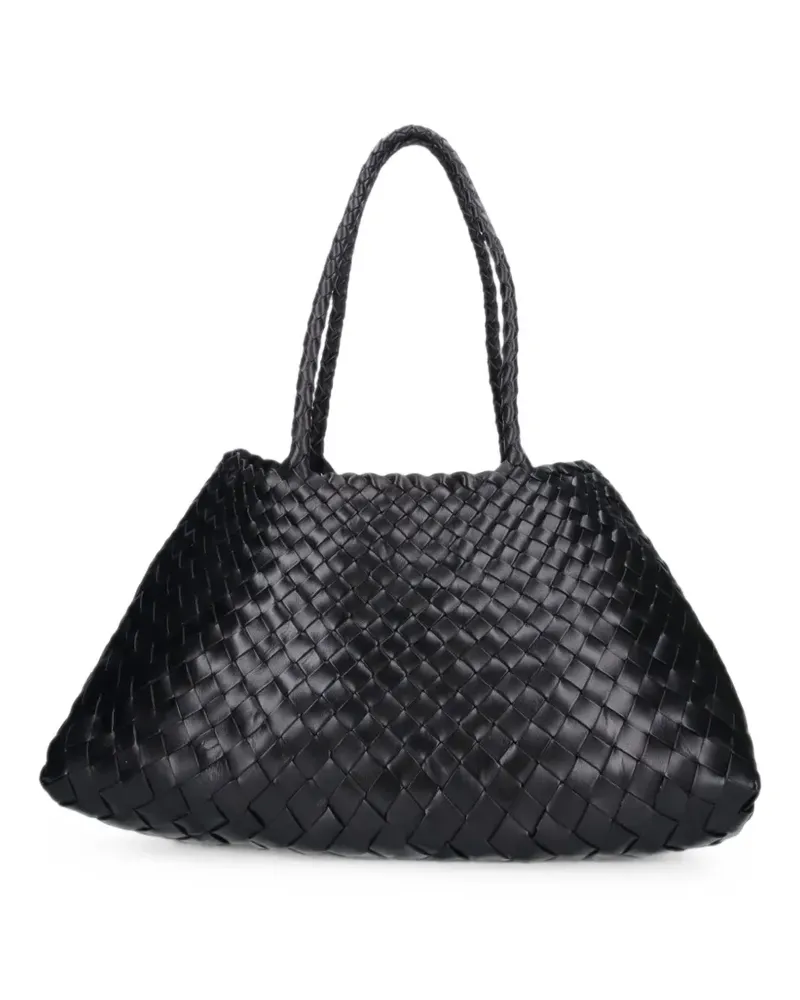 Dragon Diffusion large Santa Croce woven leather tote bag - Schwarz Schwarz