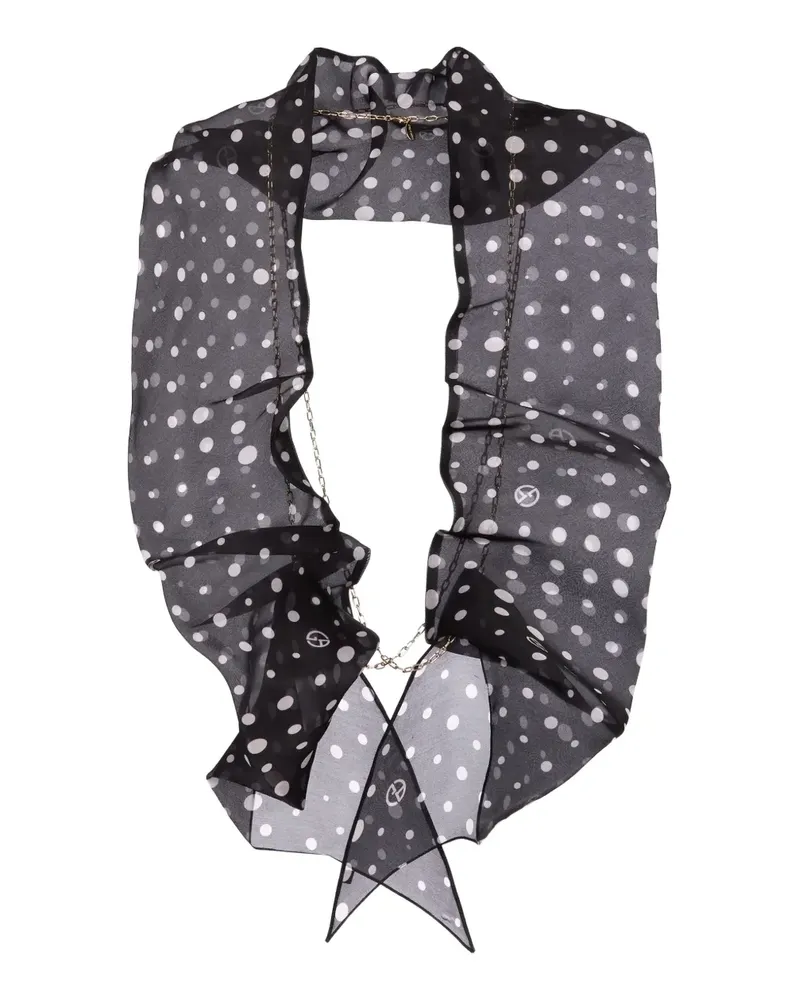 Giorgio Armani Schal mit Polka Dots - Schwarz Schwarz