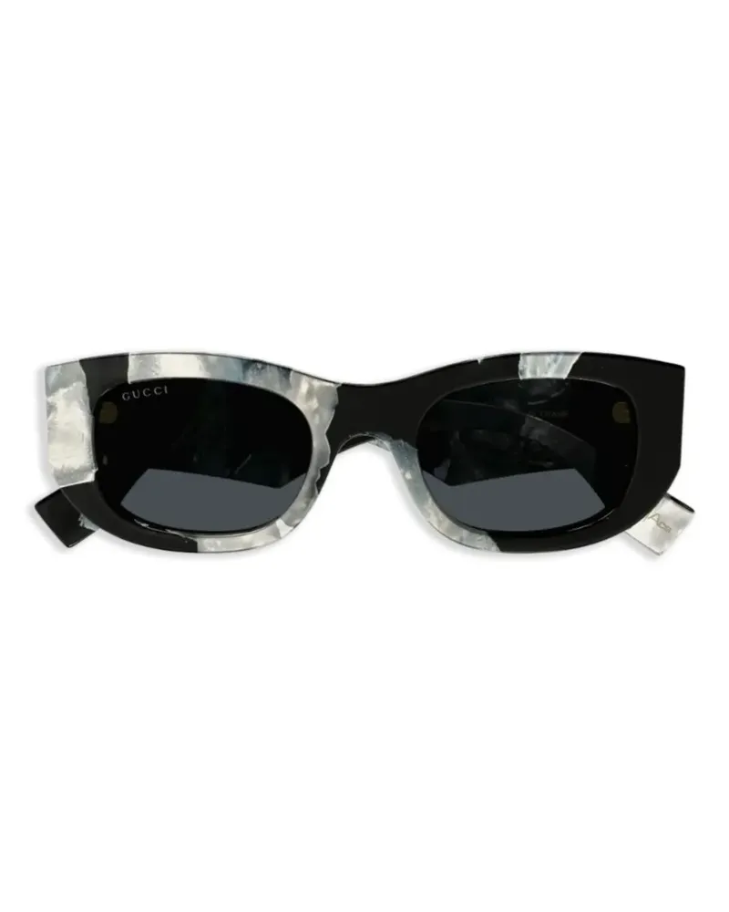 Gucci Eckige Sonnenbrille - Schwarz Schwarz