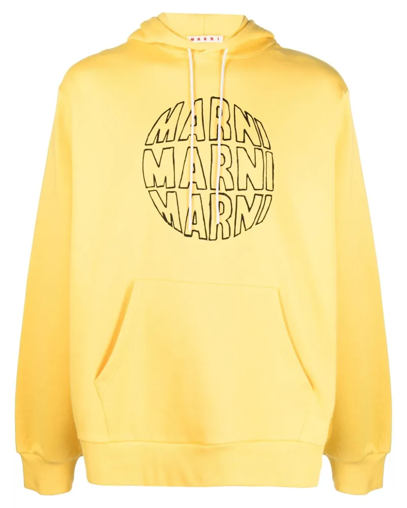 Marni Hoodie mit Logo-Print Gelb