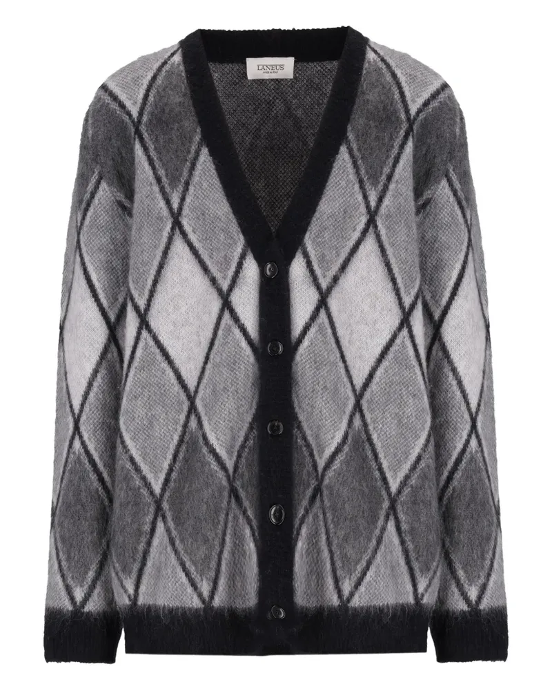 Laneus Cardigan mit Rautenmuster - Grau Grau
