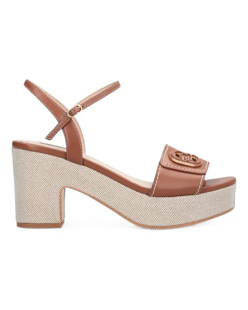 Liu Jo Harper 04 logo-plaque sandals - Braun Braun