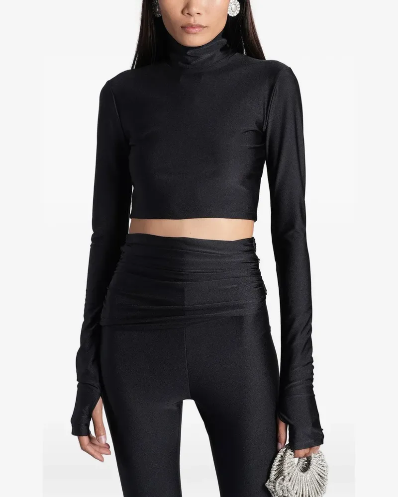 ANDAMANE Orchid thumb-slot cropped top - Schwarz Schwarz