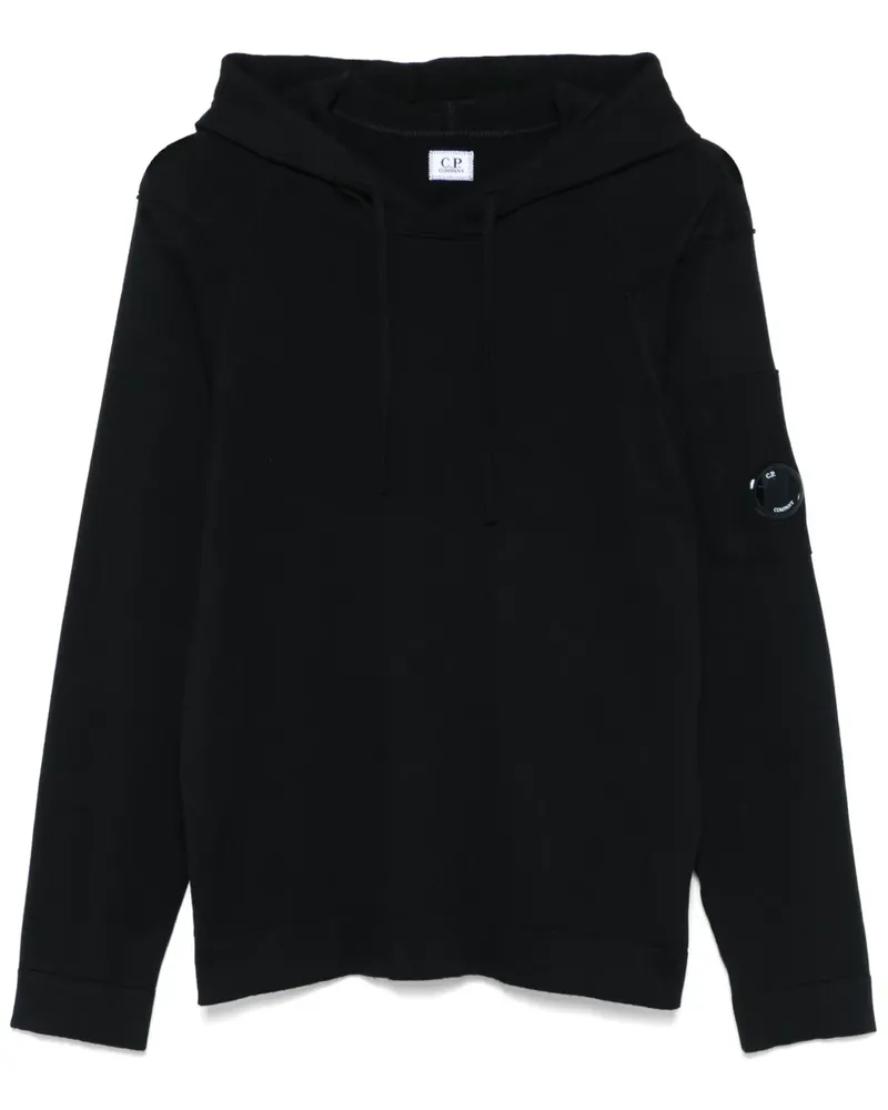 C.P. Company Sea Island Hoodie mit Linsen-Detail - Schwarz Schwarz