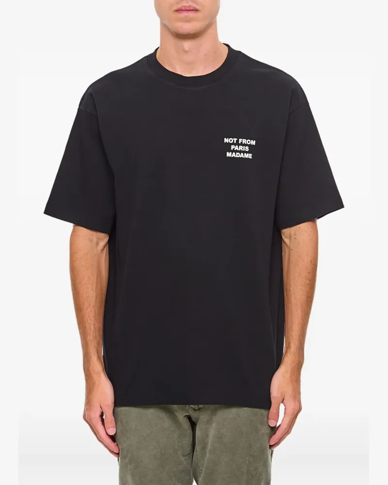 Drôle de Monsieur T-Shirt mit Slogan-Print - Schwarz Schwarz