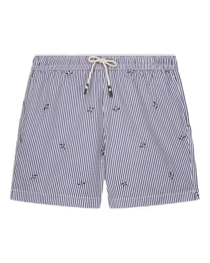 Hartford striped embroidered swim shorts - Blau Blau
