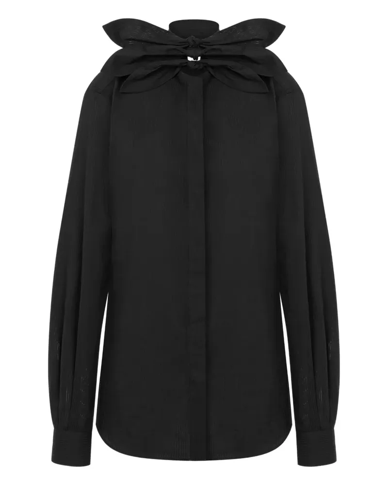 Moschino Hemd mit Schleife - Schwarz Schwarz