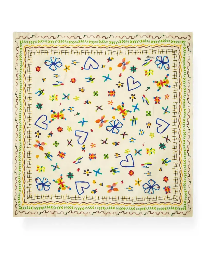 ALEMAIS Sidi printed silk scarf - Nude Nude