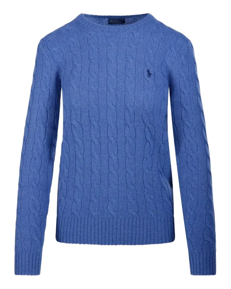 Ralph Lauren Pullover mit Zopfmuster und Logo-Stickerei - Blau Blau