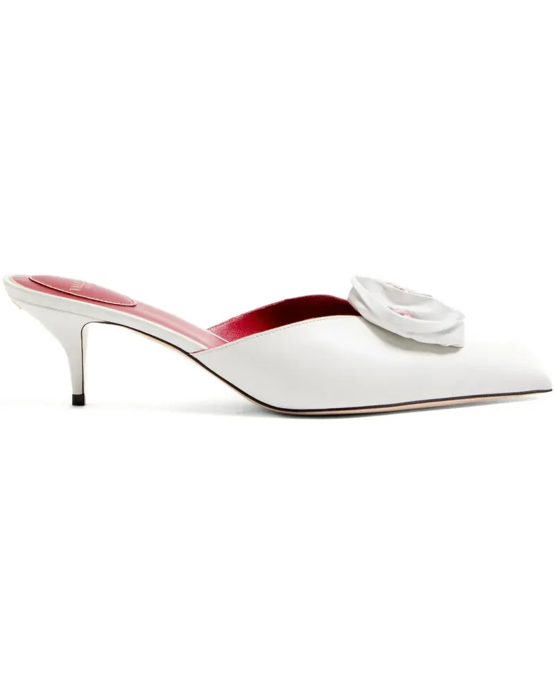Valentino Garavani Drip Rose Mules 55mm - Weiß Weiß