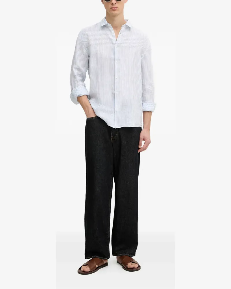 Trussardi striped linen shirt - Weiß Weiß