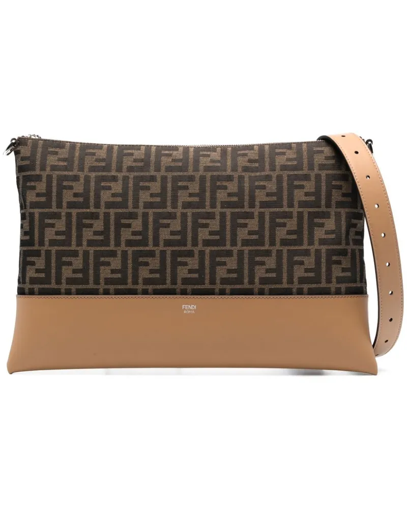 Fendi Clutch aus FF-Jacquard - Braun Braun