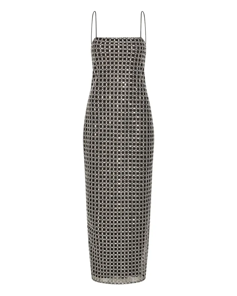 ROTATE Birger Christensen Camisole-Maxikleid mit Perlen - Schwarz Schwarz