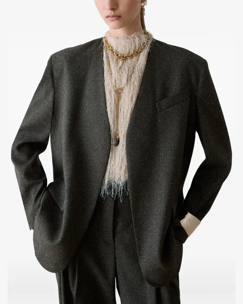 Liu Jo Tweed-Jacke mit Gürtel - Grün Grün