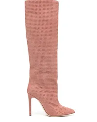 Paris Texas Stiefel mit Kristallen 102mm Rosa