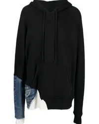 Greg Lauren Multi Fragment Hoodie im Distressed-Look Schwarz