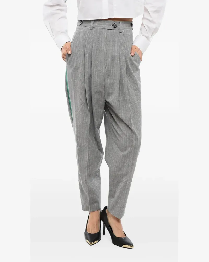 John Richmond pinstripe-pattern pleated trousers - Grau Grau