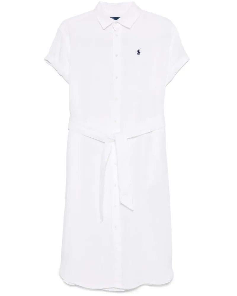 Ralph Lauren Oxford-Midikleid mit Gürtel - Weiß Weiß