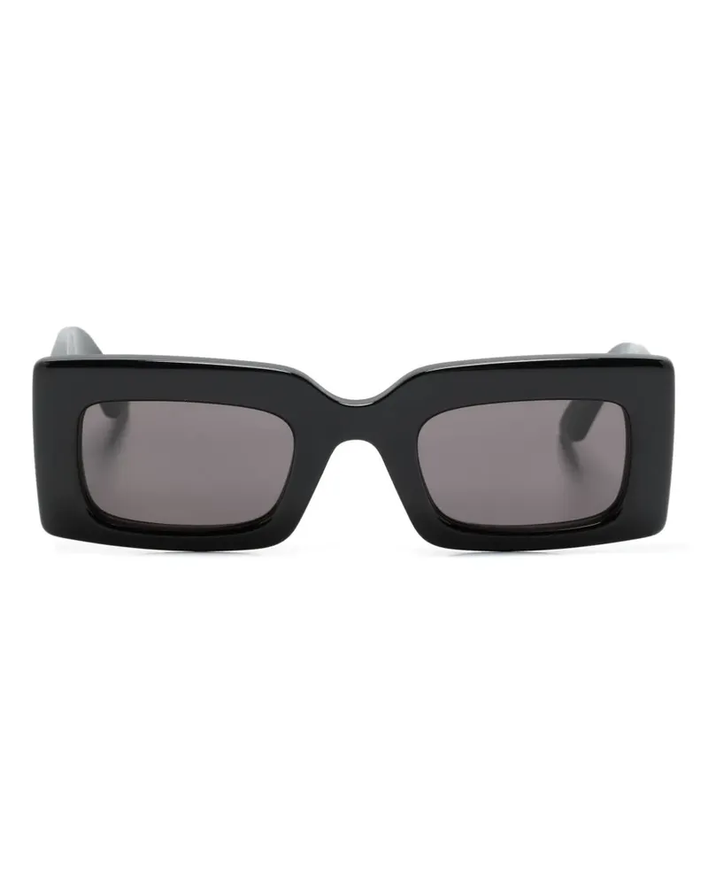 Alexander McQueen Eckige Sonnenbrille mit Logo-Print - Schwarz Schwarz