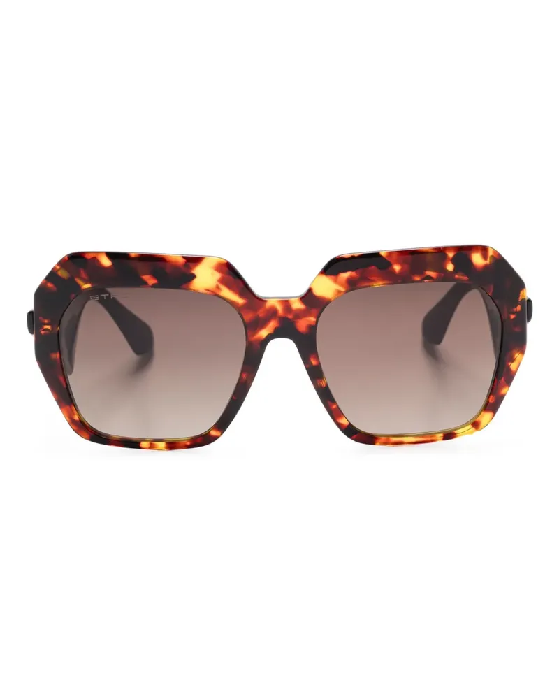Etro Sonnenbrille mit geometrischem Gestell - Braun Braun