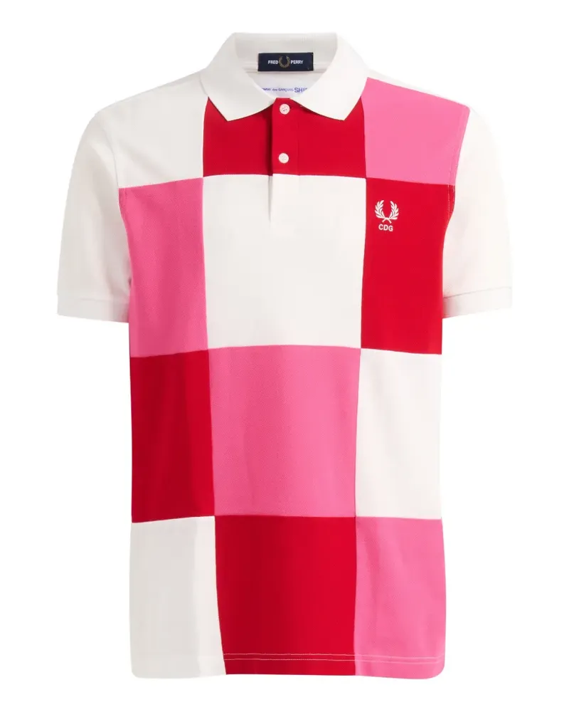 Comme des Garçons x Fred Perry Poloshirt im Patchwork-Look - Weiß Weiß