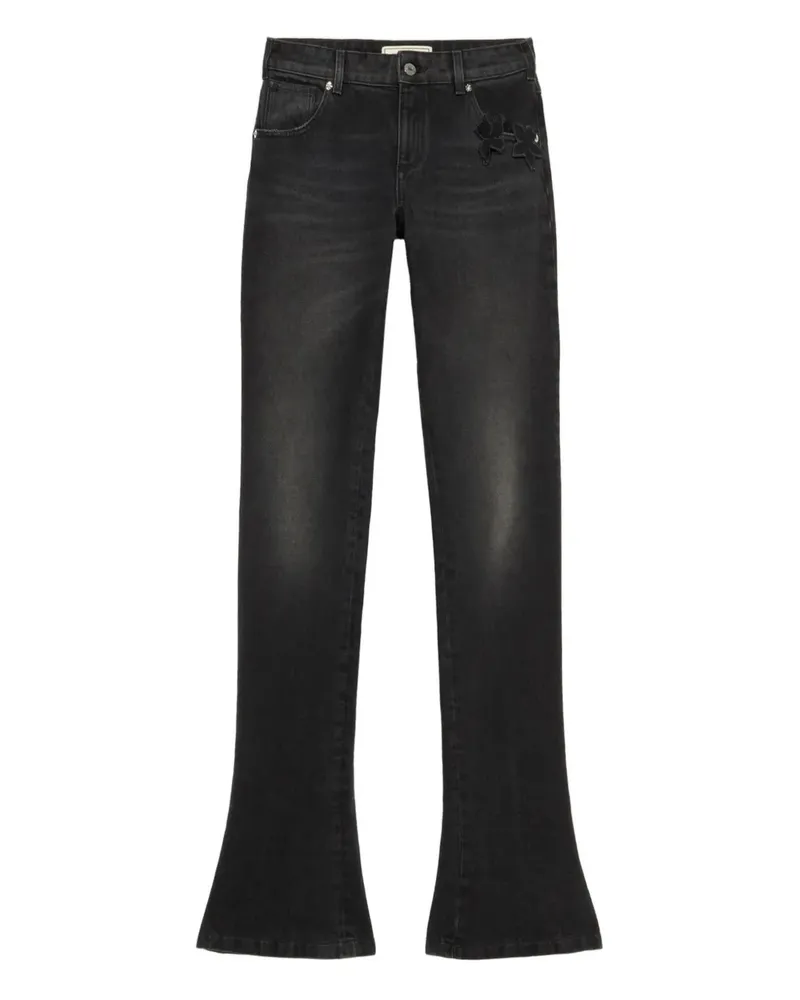 Blumarine Ausgestellte Jeans mit Schmetterlingen - Schwarz Schwarz