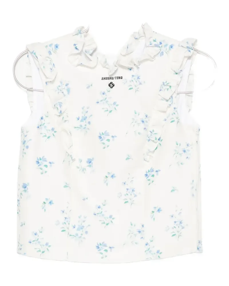 SHUSHU/TONG floral-print top - Weiß Weiß