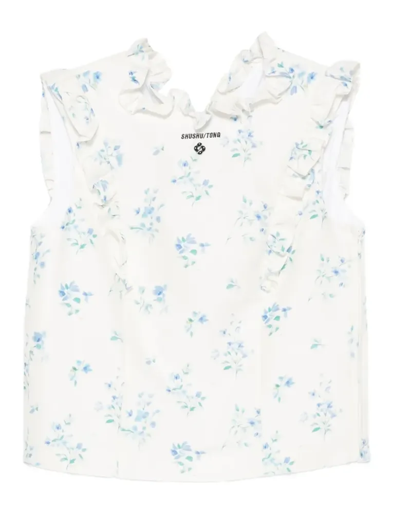 SHUSHU/TONG floral-print top - Weiß Weiß