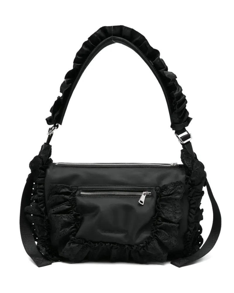 Simone Rocha embellished ruffled shoulder bag - Schwarz Schwarz