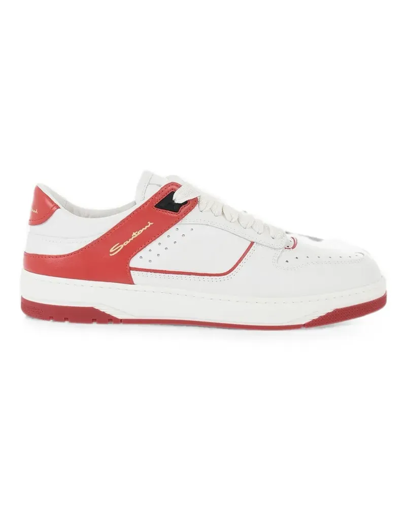 Santoni Air panelled leather sneakers - Weiß Weiß