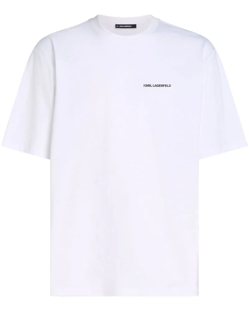 Karl Lagerfeld T-Shirt mit Logo-Streifen - Weiß Weiß