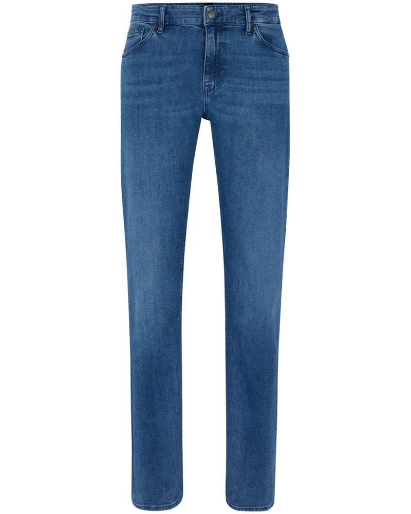 HUGO BOSS Halbhohe Straight-Leg-Jeans Blau