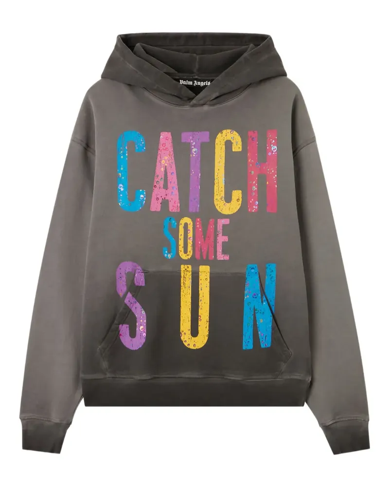 Palm Angels graphic-print cotton hoodie - Grau Grau