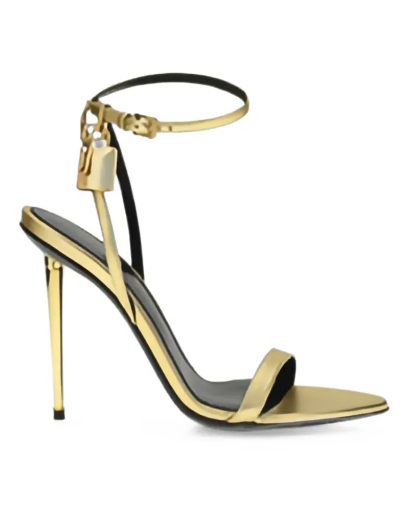 Tom Ford padlock-detail ankle-strap sandals - Gold Gold