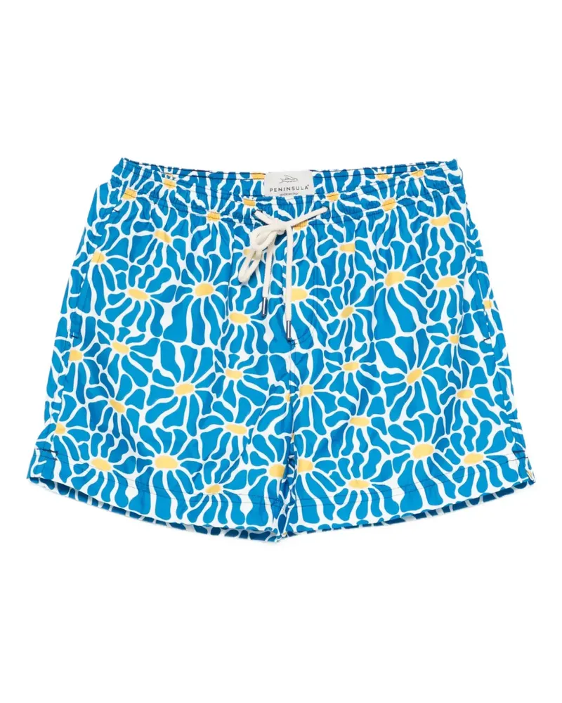 PENINSULA Badeshorts mit Blumen-Print - Blau Blau