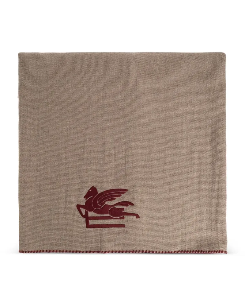 Etro logo-embroidered blanket - Nude Nude