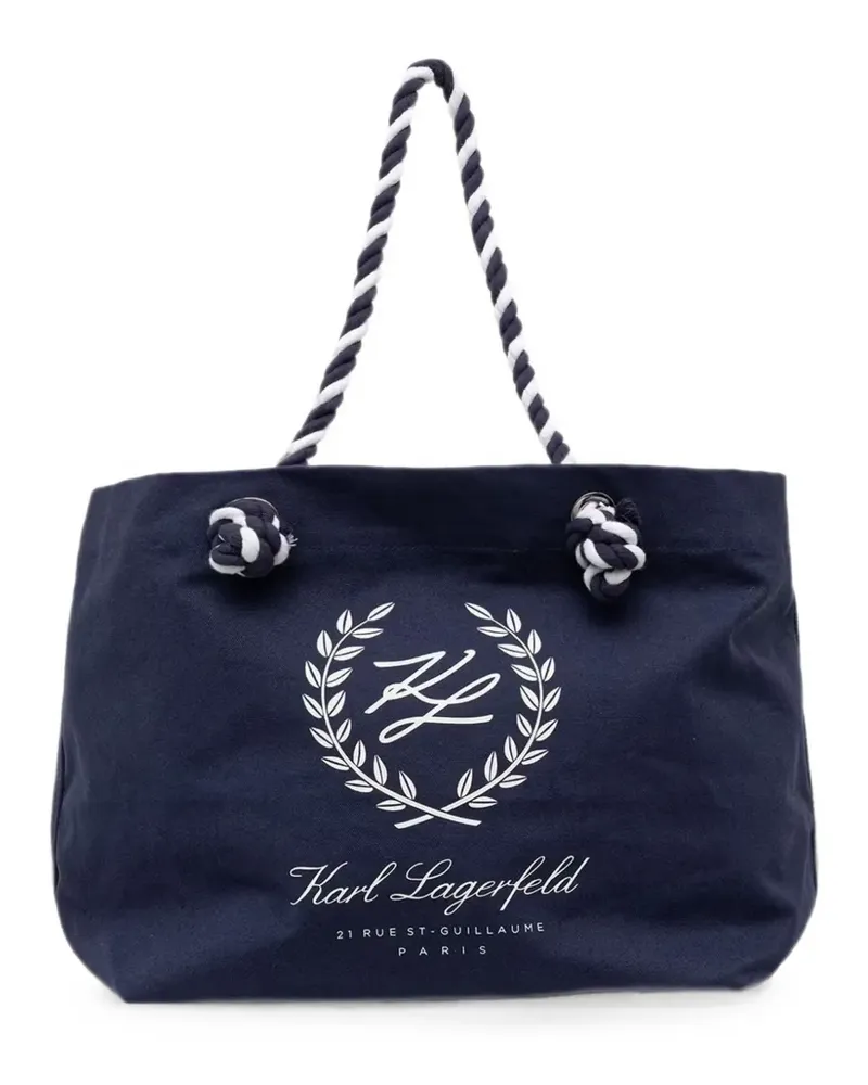 Karl Lagerfeld K/Hotel Tote Bag mit Kordelhenkel - Blau Blau