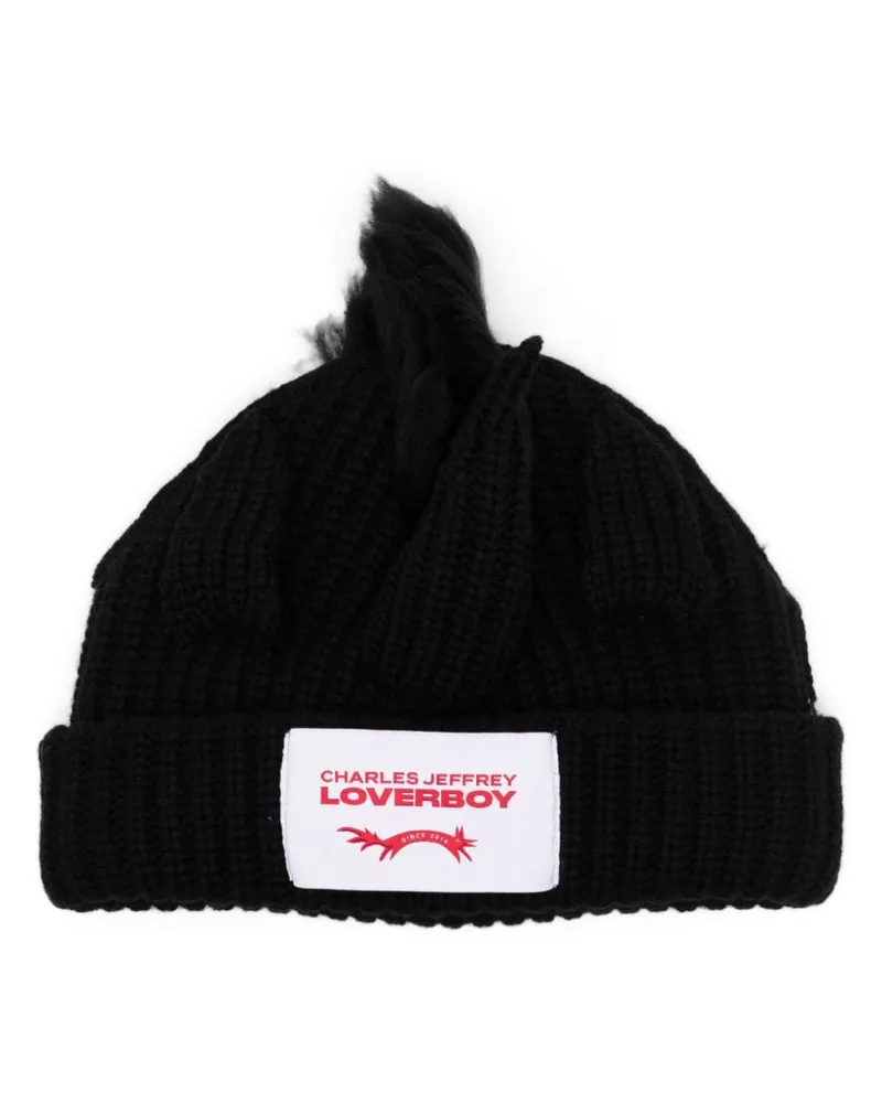 Charles Jeffrey Loverboy Chunky Unicorn Beanie Schwarz