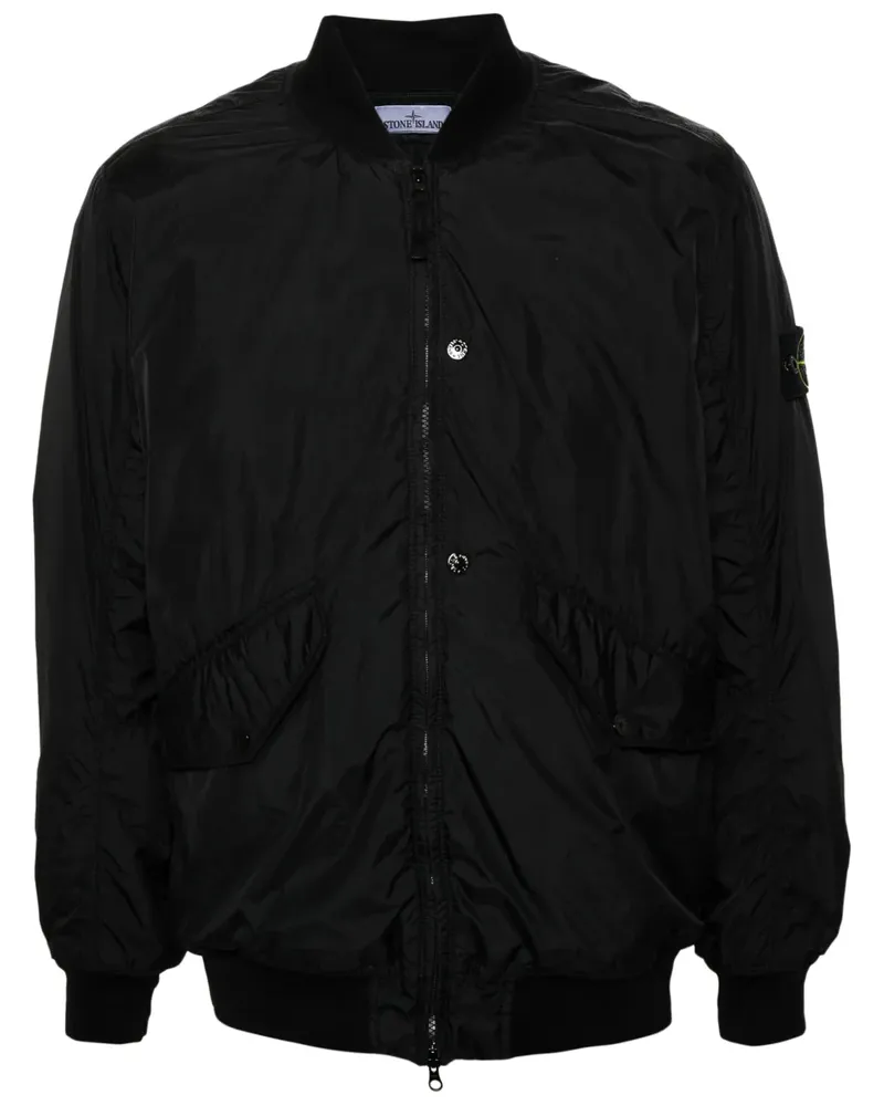 Stone Island Gefütterte Jacke mit Kompass-Logo - Schwarz Schwarz