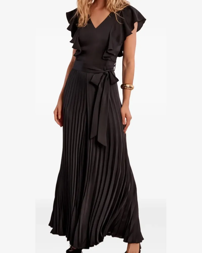 Molly Bracken Kleid mit Rüschen - Schwarz Schwarz