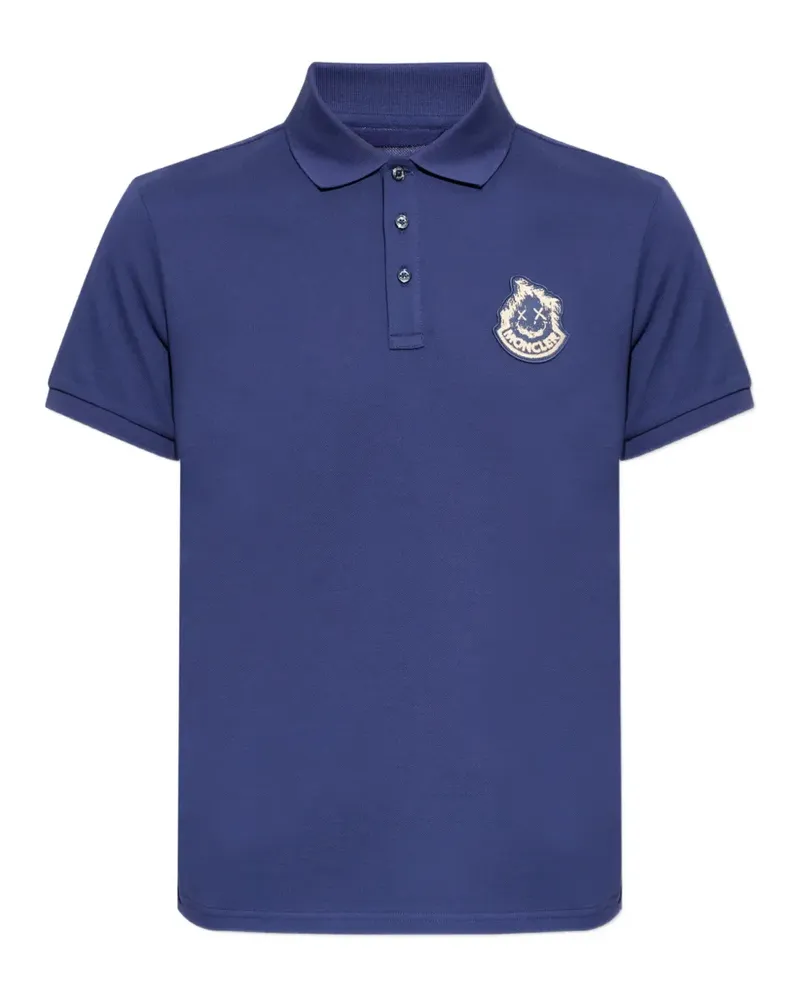 Moncler Poloshirt mit Logo-Patch - Blau Blau