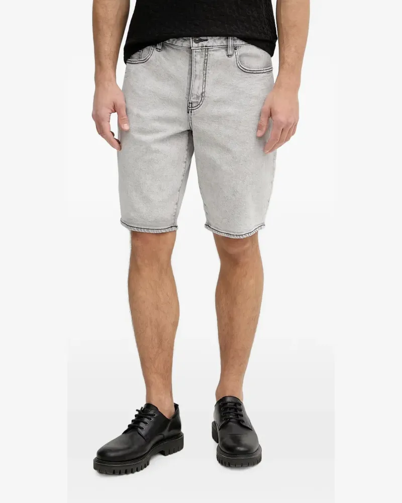 Armani Exchange logo-patch denim shorts - Grau Grau