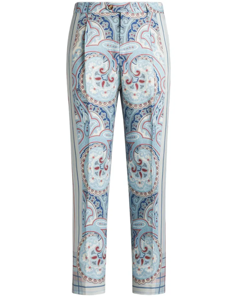 Etro Hose mit abstraktem Print - Blau Blau