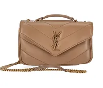 Mini Loulou Umhängetasche mit Kettenriemen - Nude