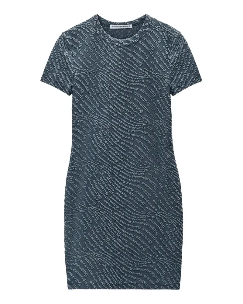 Alexander Wang jacquard logo mini dress - Blau Blau